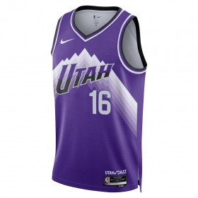 Muške NBA Dres Utah Jazz Simone Fontecchio Nike 2023-24 City Edition Ljubičasta Swingman